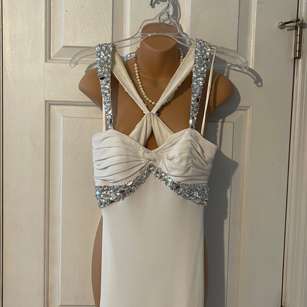 Bedazzled prom dress.